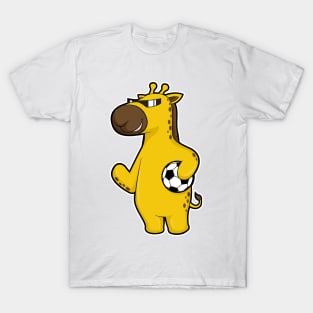 Giraffe as Soccer player with Soccer ball T-Shirt